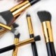 10 Piezas de brochas de maquillaje de fibra sintética, maquillaje profesional cepillo Fundación mezcla cara de ojos Corrector