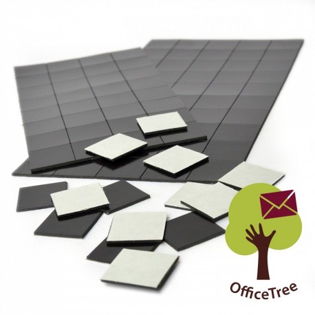 Office Tree 2 x 50 magnético Láminas de papel autoadhesivo para magnetización seguro de señalizaciones fotos, 20 x 20 mm, Neg