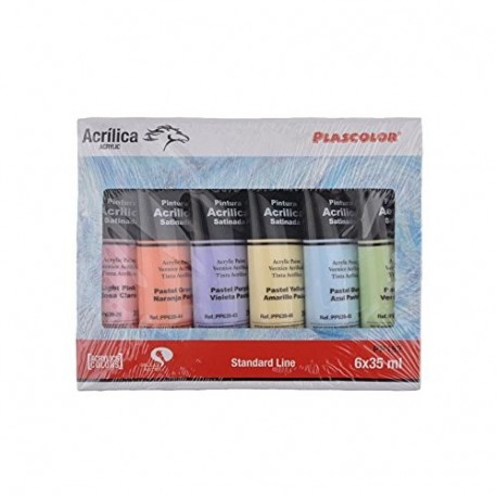 Plascolor PP182 - Pack de 6 tubos de pintura acrílica, multicolor