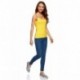 oodji Ultra Mujer Camiseta de Punto con Tirantes Finos Sin Etiqueta, Amarillo, ES 40 / M
