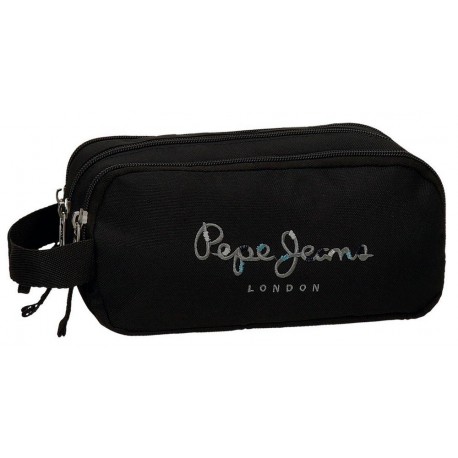 Pepe Jeans Harlow Neceser de Viaje, 22 cm, 1.98 litros, Negro