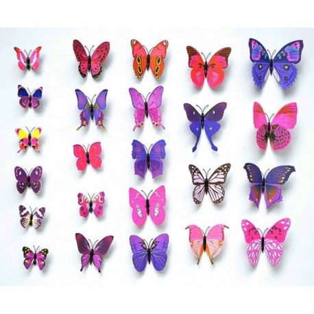 12Pcs Adhesivos Pegatinas de Mariposa 3D, Mariposas Etiquetas Engomadas Decoración de La Pared para Hogar, Casa, Habitación, 
