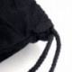 PREMYO Bolsa de Cuerdas Negra 100% algodón con impresión y Motivo Hermoso. Mochila con Cuerdas con impresión Corazón de Pluma