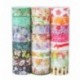 24 Cintas Adhesivas Washi Tape,Colección Decorativa de Cinta Adhesiva, Cinta Para Artesanías de Bricolaje y Envoltorio de Reg