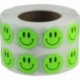 Fluorescente Verde Smiley Cara Circulo Punto Pegatinas, 13 mm 1/2 Pulgada Redondo, 1000 Etiquetas en un Rollo