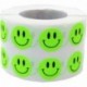 Fluorescente Verde Smiley Cara Circulo Punto Pegatinas, 13 mm 1/2 Pulgada Redondo, 1000 Etiquetas en un Rollo