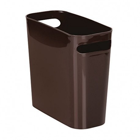 mDesign Cubo de basura con asas – Ideal como papelera o contenedor de plástico para el baño, la cocina o la oficina – Diseño 