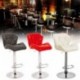 MCTECH® Juego de 2 Taburete taburete de bar lounge giratoria y Altura Ajustable sintética de piel Cromado Acero Bar Silla, Ti