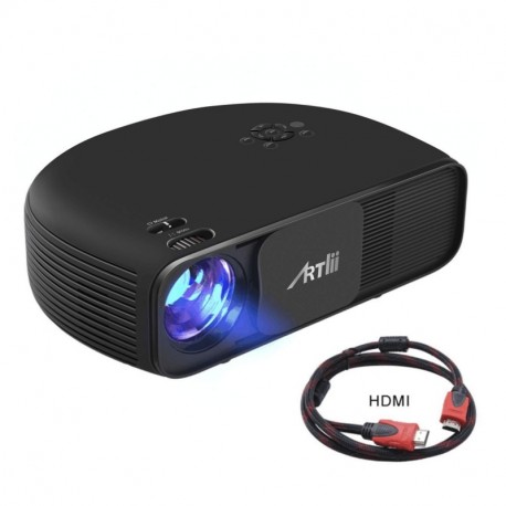 Artlii Proyector HD Ready, 3200 Lúmenes, Consigue una Imagen de 120”, Soporte 1080P & 2 x HDMI, para TV Stick, Tablets & Orde