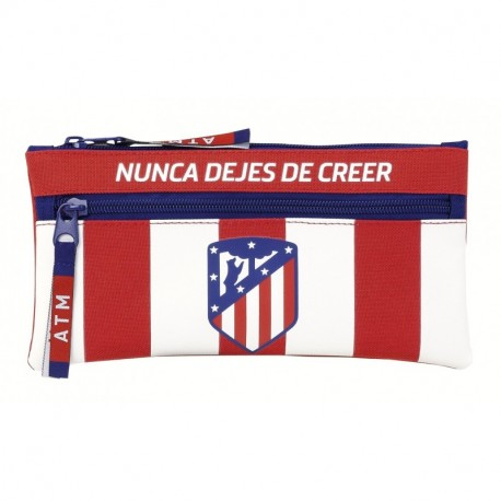 Safta Estuche Doble Cremallera Atlético De Madrid Oficial Escolar 230x110mm