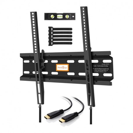 Perlegear - Soporte TV Inclinable de Pared, Negro