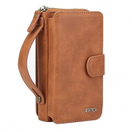 iPhone 5/5s/SE Case Funda Cartera con Tarjetero, monedero con cremallera Premium extraíble magnético Teléfono Móvil Funda, to