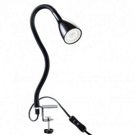 Flexo LED con cuello flexible I Lámpara con pinza I LED para escritorio I Luz de Lectura I Lampara de Mesa I Foco con 1 bombi