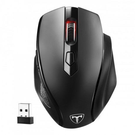 VicTsing Ratón Inalámbrico 2.4G, con Receptor Nano USB, 5 Niveles de CPI Adjustables, 6 Botones para Portátil, PC, Ordenador,