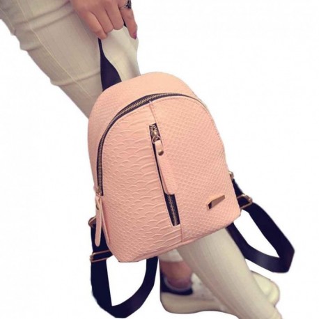 Goodsatar Mochilas Mujer Cuero de la PU  Mochilas Bolsa de viaje Rosado, talla única 