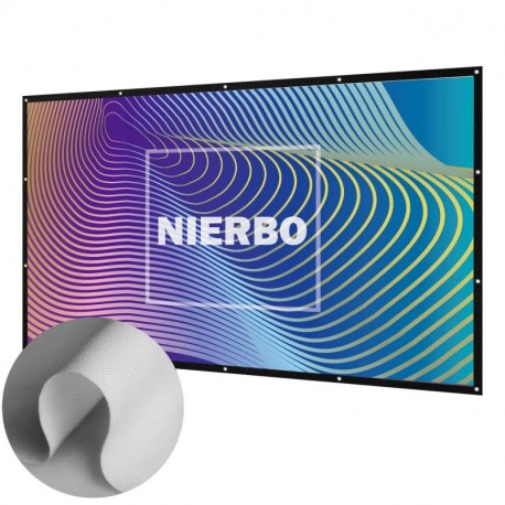 Pantalla Proyector 120", NIERBO Pantalla de Proyección Pantalla Portátil Plegable para Home Theater 16:9 273 x 157 cm