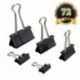 MAIKEHIGH 72 Pinzas Oficina Piezas FoldBack Binder Clips Paper Metal Clamps para Notas Letter Suministros, 5 Tamaños clasific