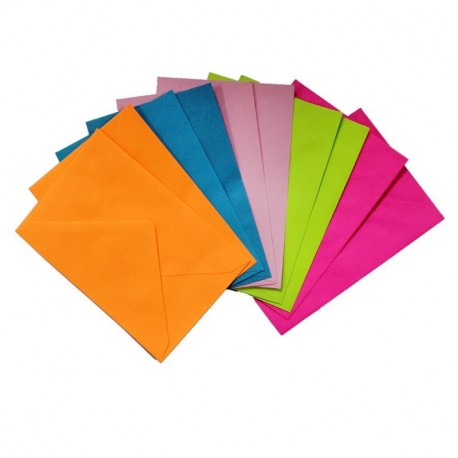 110291 - Pack de 120 mini sobres de colores, tamaño 11x7,5cm, colores variados