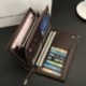 VANKER Hombres Bifold bolsillo largo ranura de fotos de tipo cartera de piel con ranuras para tarjetas y bolsillo para moneda