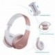 JIUHUFH Auriculares Bluetooth con Micrófono / MP3 / Radio FM/Manos Libres para Teléfonos Celulares - Rosados