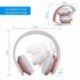 JIUHUFH Auriculares Bluetooth con Micrófono / MP3 / Radio FM/Manos Libres para Teléfonos Celulares - Rosados