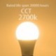 23 W 200 W Bombilla LED E27, LOHAS No-Regulable rosca Edison bombillas de luz, 2500 lúmenes, Blanco Calído 2700K, 240 ° áng