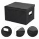 SONGMICS Set de 3 Cajas de Almacenaje Cubos de Tela Organizador Plegable con Tapa y Ventana de etiqueta 40 x 30 x 25 cm Blac