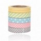 JUNGEN 5 Rollos Washi Tape Arco Iris Lindo Cinta Adhesivas Sticky Washi Cinta Etiquetas engomadas Decorativas para los Libros