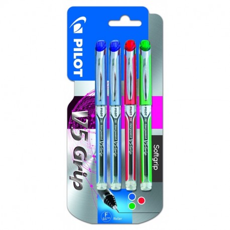 Pilot Spain V-5 Grip - Rotulador tinta líquida, 4 unidades, multicolor