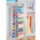 mDesign Caja con tapa grande con estampado de puntos – Cajas apilables para guardar ropa o zapatos – Cajas para armarios con 