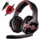 Sades SA903 USB Auriculares Cascos Gaming Sonido Envolvente Virtual DE 7.1 DE Diadema Cerrados con Micrófono LED para PC Lapt