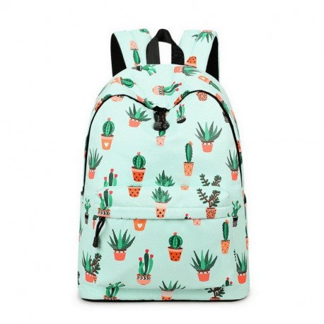 Acmebon Mochila Escolar de Ocio Ligera y Moderna - Cartera Escolar para Niñas y Niños con Lindo Estampado Cactus 626