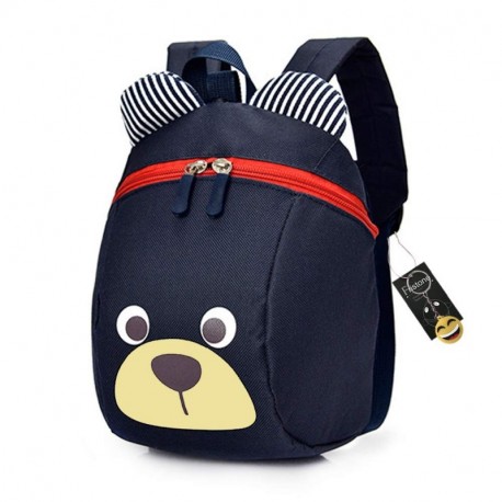 FRISTONE Mochila para Niños / PequeñA Bebes Guarderia Bolsa con Arneses de Seguridad,Azul Marino