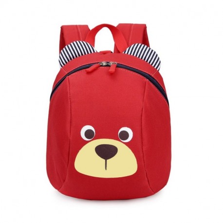 FRISTONE Mochila para Niños / PequeñA Bebes Guarderia Bolsa con Arneses de Seguridad,Rojo