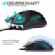 YockTec RGB Retroiluminación Ratón Gaming Óptico, 8 Botones Programables Profesional Cableado Ratones Gaming Ergonómico con 4