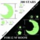 FRETOD Brillante Estrellas y Luna Pegatina de Pared para Dormitorio de Niños - 300 Más Brillante Estrellas - Luminosos Fluore
