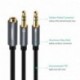 UGREEN Cable de Divisor de 2 Clavijas de Auricular/ Micrófono Separadas 3.5mm Macho a Mic y Audio 3.5mm Hembra para Auricular