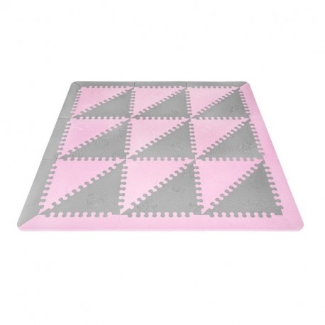 LuBabymats - Alfombra puzzle infantil para bebés de Foam EVA , suelo extra acolchado para niños, color rosa y gris