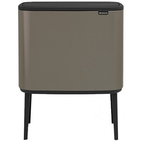 Brabantia Bo Touch Bin Cubo de Basura 11 + 23 litros, Platinum