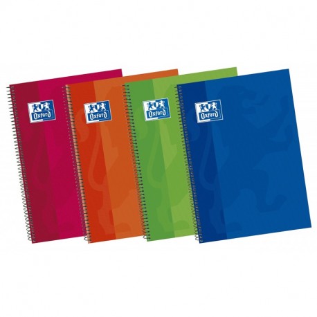 Oxford Classic 400043990 - Pack de 5 cuadernos espiral de tapa extradura, 4º