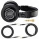 Neewer Auriculares de Monitor Giratorios Dinámicos con Controlador de Megáfono de 50 mm,3 metros de Cable Recto y en Espiral 