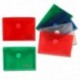 180033 - Pack de 24 mini carpetas sobre con cierre de velcro, tamaño 11,5x8,2cm, colores rojo, blanco, azul y verde