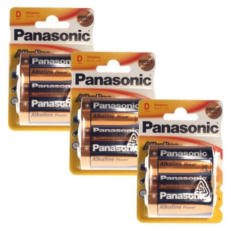 Pack 6 Pilas 3 Blister PANASONIC LR20 D Alkaline Power 1.5V 