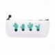 Cosanter 3PCS Bolsa para Lápices de lona del Estuche Escolar Patrón de Cactus Para Los Estudiantes y Empleado de Oficina