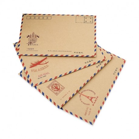 Zhi Jin Lot de 100 enveloppes vintage, motif poste aérienne, lettre enveloppes, coffret cadeau pour poster carte de vœux, de 