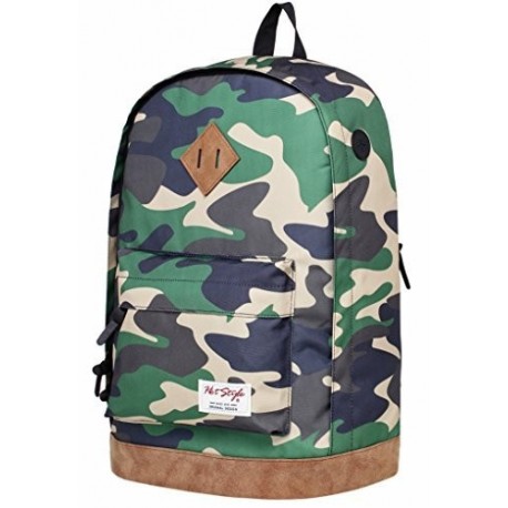 Mochila Escolares HotStyle 936 Plus de 26 Liters - con Espacio para portátiles de hasta 15,6 Pulgadas - Selva Camo