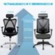 INTEY Silla Ergonómica, Silla de oficina, Silla de Escritorio Con Reposacabezas y Apoyabrazos ajustables, Transpirable, cómod