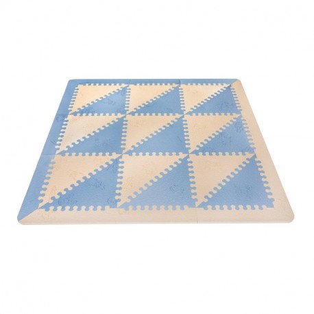 LuBabymats - Alfombra puzzle infantil para bebés de Foam EVA , suelo extra acolchado para niños, color azul y beige