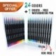 24 Rotuladores Acuarelables y 1 Aqua Brush de Zenacolor - Rotuladores Pincel con tinta acuarelable, a base de agua, no toxica