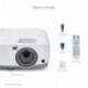 ViewSonic PA503W Proyector WXGA DLP, 1280 x 800, 3.600 ANSI lumens, contraste 22.000:1, 16:10, HDMI, 2W , color blanco